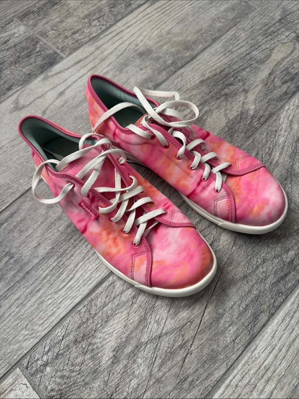 Reebok Women's Pink & Coral Tie-Dye Lace-Up Sneakers
